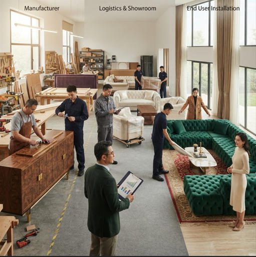 furniture supply chain manufacturer to dealer