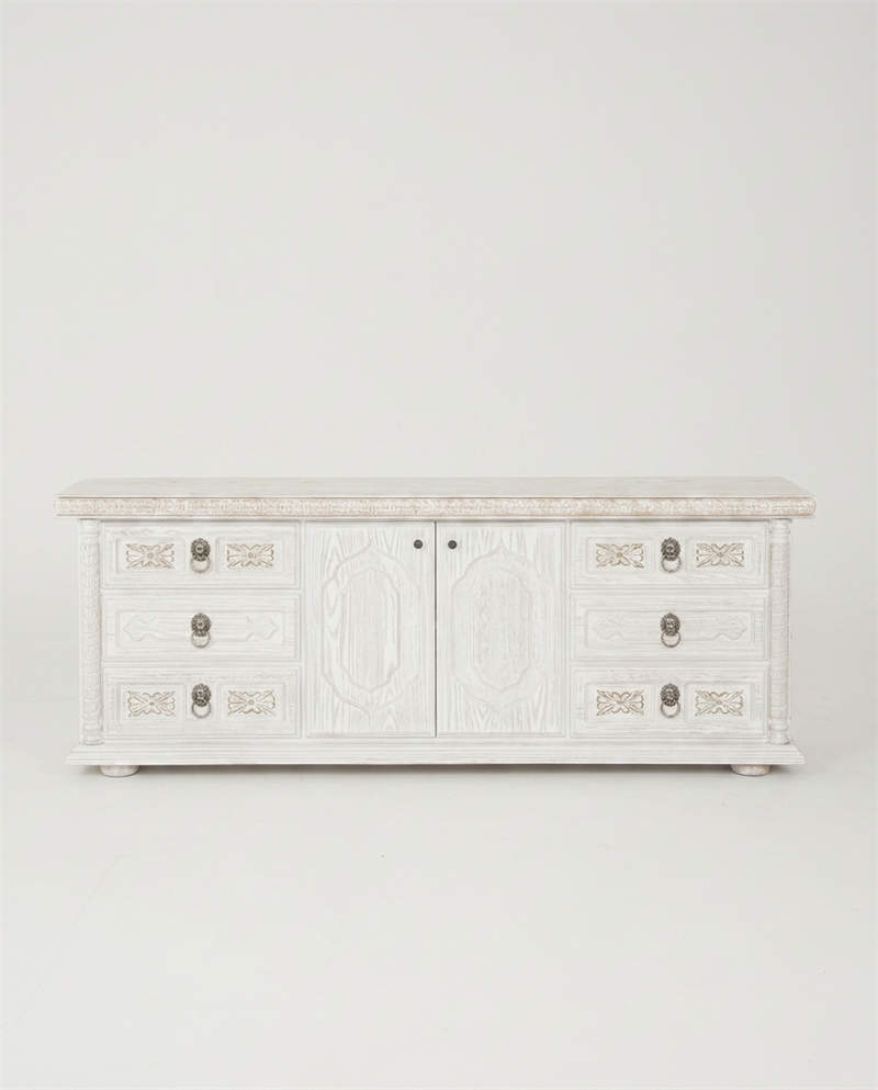 Custom-Oak-Credenza-Gold-Leaf-Alloy-Handles-JLC-Furniture
